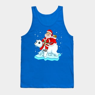 Santa Riding Panda Bear Merry Christmas Xmas Tank Top